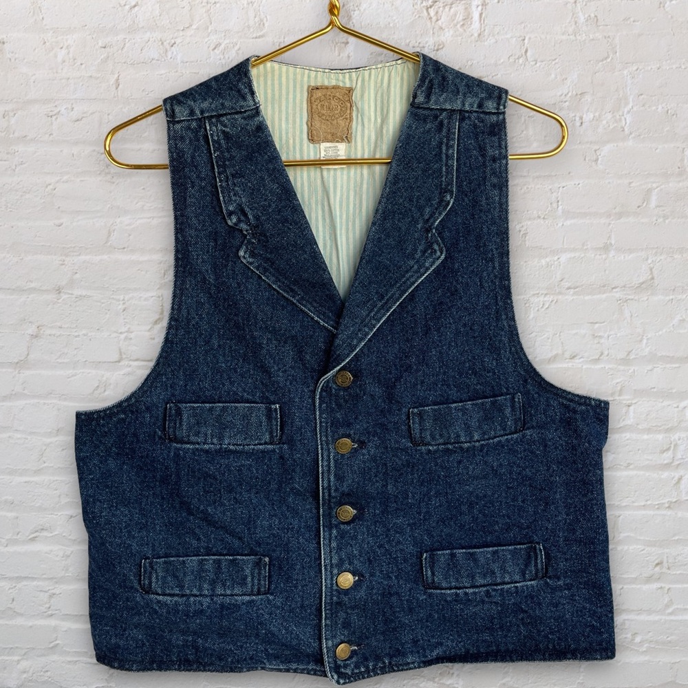 Vintage 80s Wahoo Maker Denim Vest